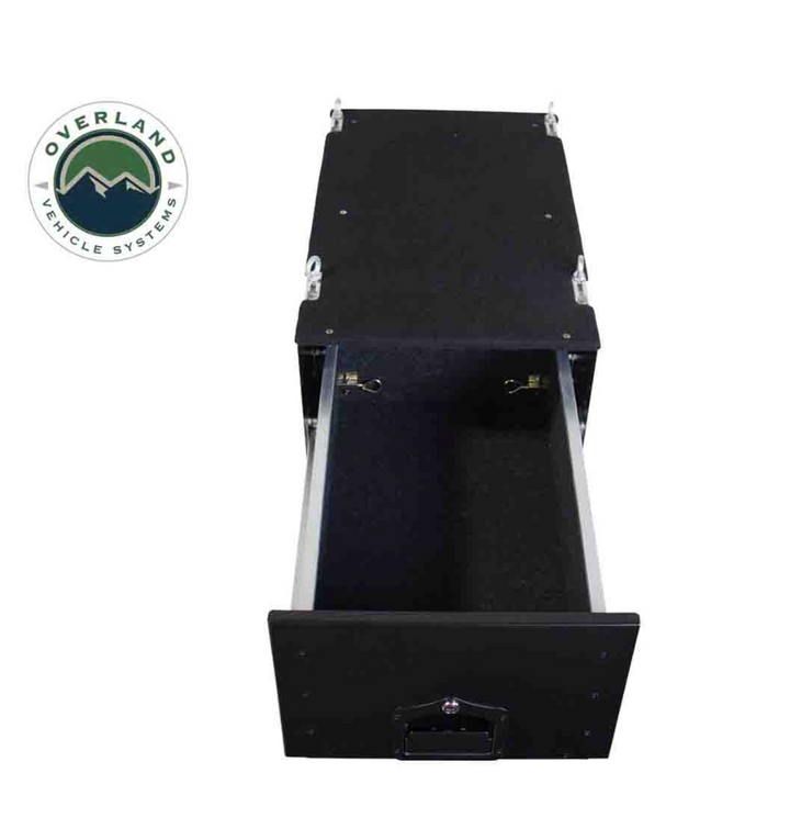 OVERLAND VEHICLE SYSTEMS Cargo Box With Slide Out Drawer Size - Black Powder Coat Universal