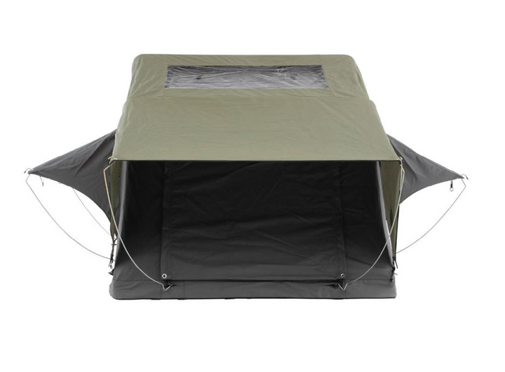 Overland Vehicle Systems HD Nomadic 3 Extended Soft Shell Roof Top Tent, Grey Body & Green Rainfly