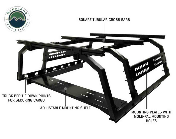 OVERLAND VEHICLE SYSTEMS Discovery Rack -Mid Size Truck Short Bed Application