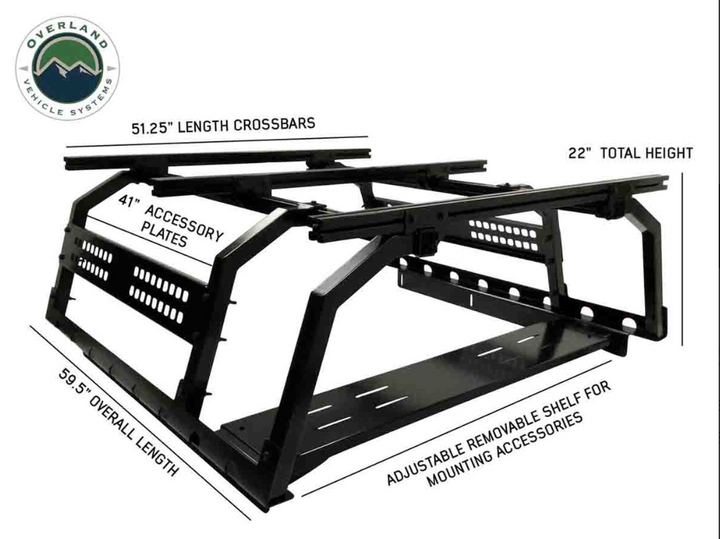 OVERLAND VEHICLE SYSTEMS Discovery Rack -Mid Size Truck Short Bed Application