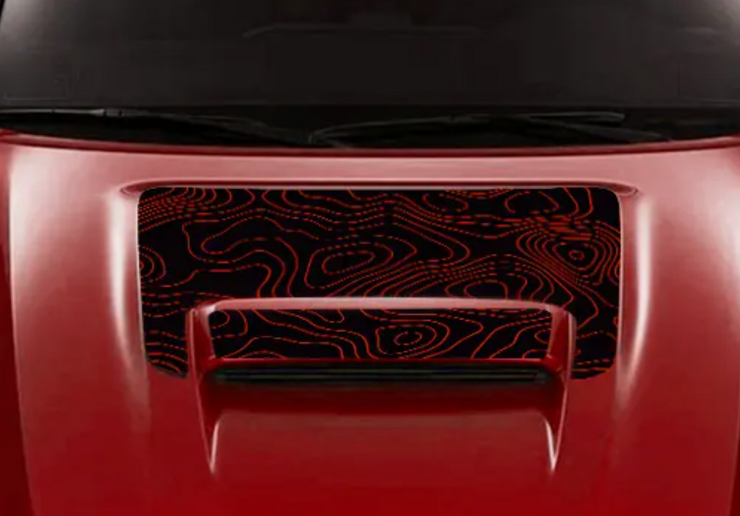 Topographical Map Hood Scoop Vinyl Decal For Toyota Tacoma Sport 2021 - 2023