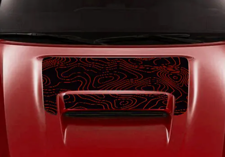 Topographical Map Hood Scoop Vinyl Decal For Toyota Tacoma Sport 2021 - 2023