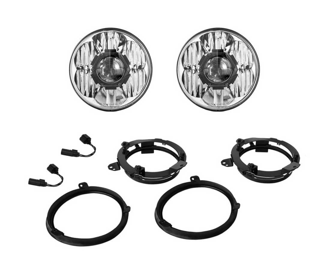 KC Hilites 7" Gravity® LED Pro DOT Headlight - Driving Beam - Pair - 18-25 Jeep JL / 20-25 Jeep JT w/ Halogen Headlights