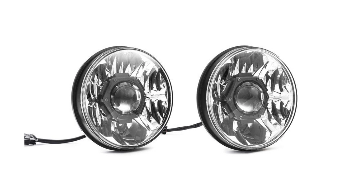 KC Hilites 7" Gravity® LED Pro DOT Headlight - Driving Beam - Pair - 18-25 Jeep JL / 20-25 Jeep JT w/ Halogen Headlights