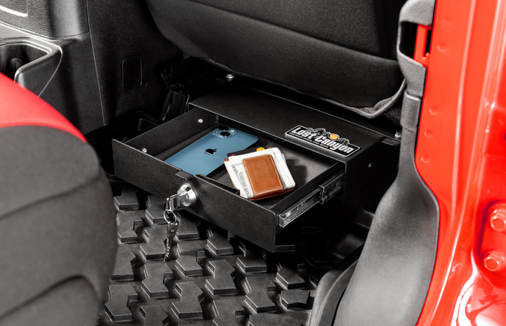 Lost Canyon Under Seat Security Box for 18-26 Jeep Wrangler JLU & Gladiator JT