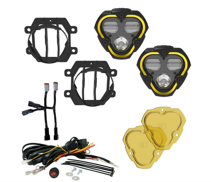 KC Hilites FLEX ERA® 3 Dual Mode SAE Fog LED Light Pods - 2-Light Master Kit - Subaru Crosstrek/Forester