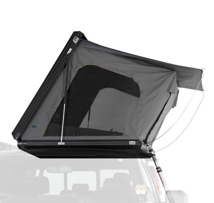 Overland Vehicle Systems HD Sidewinder Side Load Aluminum Hard Shell Roof Top Tent, Grey Body & Green Trim