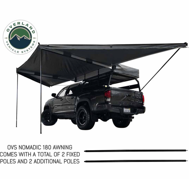Overland Vehicle Systems HD Nomadic 180 Degree Awning - Dark Grey with Black Travel Cover Universal