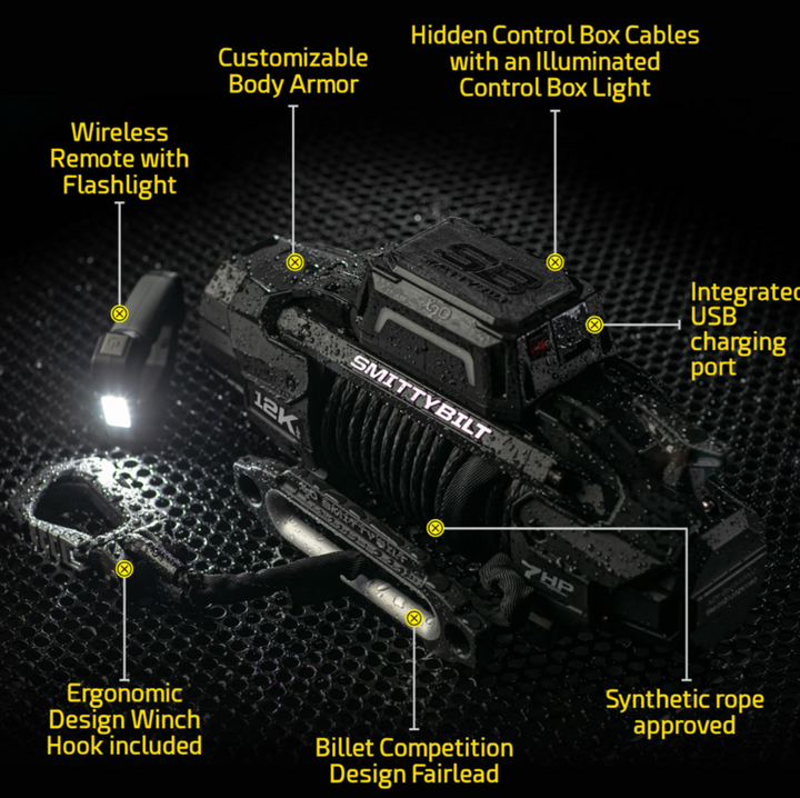 SmittyBilt X2O GEN3 12K Winch with Synthetic Rope