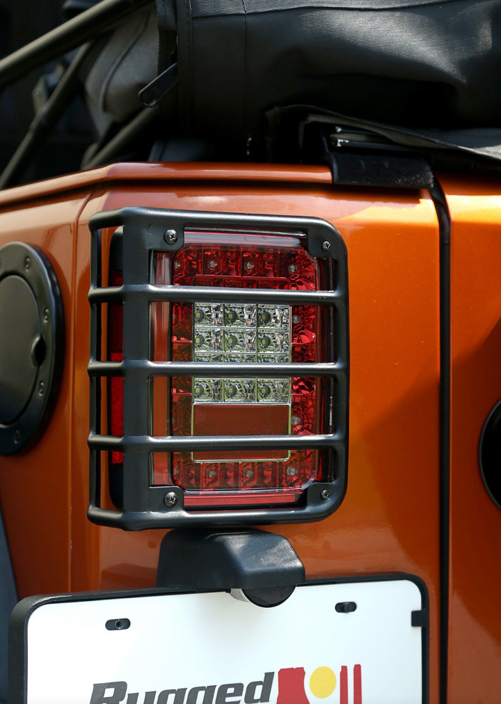 Rugged Ridge  Textured Black Metal Tail Light Guards Covers for Jeep Wrangler JK 2007 -2018