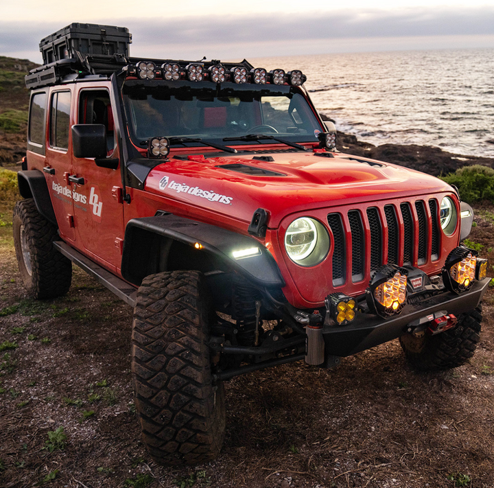 Baja Designs Jeep JL/JT 8XL Linkable Roof Mount Light Kit - Jeep 2020-25 Gladiator; 2018-25 Wrangler JL