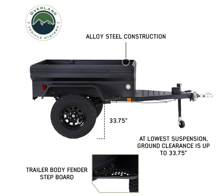 Overland Vehicle Systems Off Road Trailer Military Style With Full Articulating Suspension