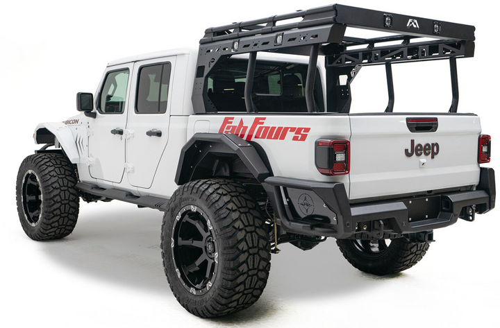 Fab Fours Overland Rack in Black Powder Coat for 20-25 Jeep Gladiator JT