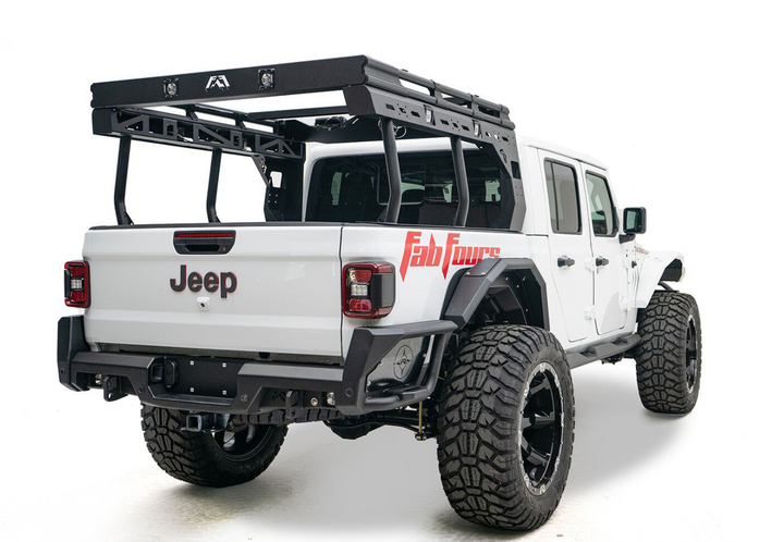 Fab Fours Overland Rack in Black Powder Coat for 20-25 Jeep Gladiator JT