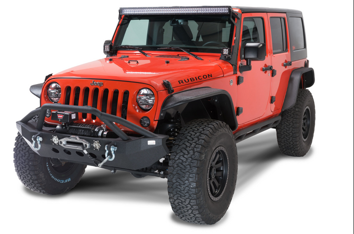 Fishbone Offroad Full Width Front Winch Bumper with LEDs for 07-18 Jeep Wrangler JK