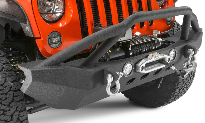 Fishbone Offroad Full Width Front Winch Bumper with LEDs for 07-18 Jeep Wrangler JK