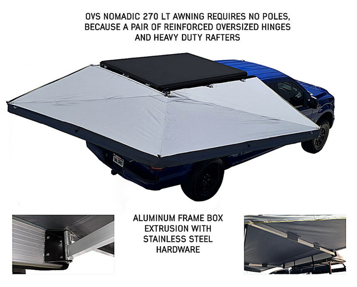Overland Vehicle Systems Nomadic 270 LT Awning with Black Storage Cover
