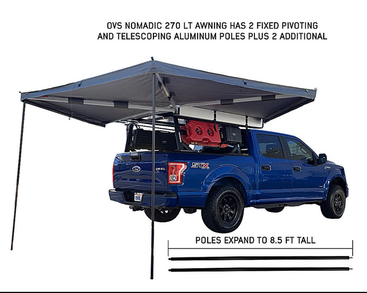 Overland Vehicle Systems Nomadic 270 LT Awning with Black Storage Cover