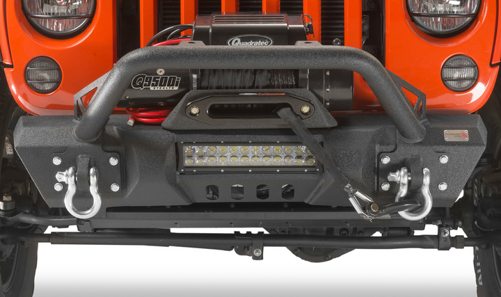 Fishbone Offroad Front Stubby Winch Bumper with Tube Guard for 07-18 Jeep Wrangler JK