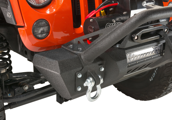 Fishbone Offroad Front Stubby Winch Bumper with Tube Guard for 07-18 Jeep Wrangler JK