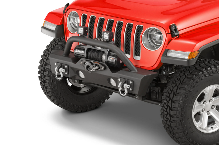 TACTIK Stubby Front Bumper with Hoop for 18-22 Jeep Wrangler JL & Gladiator JT