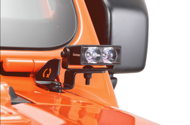 Quadratec Windshield Hinge Mount Light Brackets for 18-25 Jeep Wrangler JL & Gladiator JT