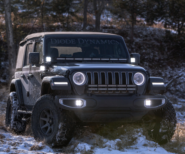 Diode Dynamics Cowl Mounted SS3 LED Light Kit White Sport for 18-25 Jeep Wrangler JL & Gladiator JT