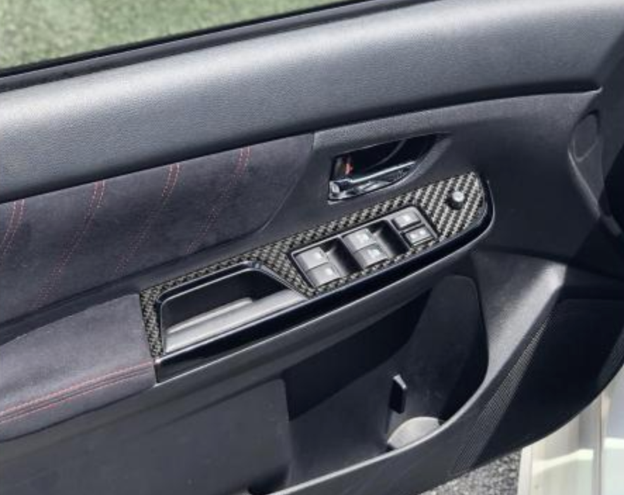 Tufskinz Door Switch Panel Accent Trim Real Carbon Fiber Domed Real Carbon Fiber Domed Subaru WRX/WRX STI 2015-2021