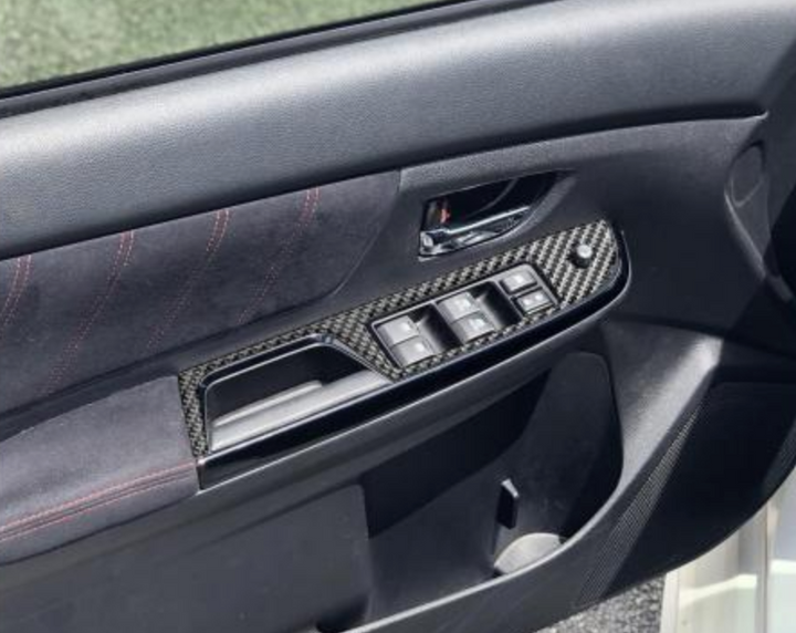 Tufskinz Door Switch Panel Accent Trim Real Carbon Fiber Domed Real Carbon Fiber Domed Subaru WRX/WRX STI 2015-2021
