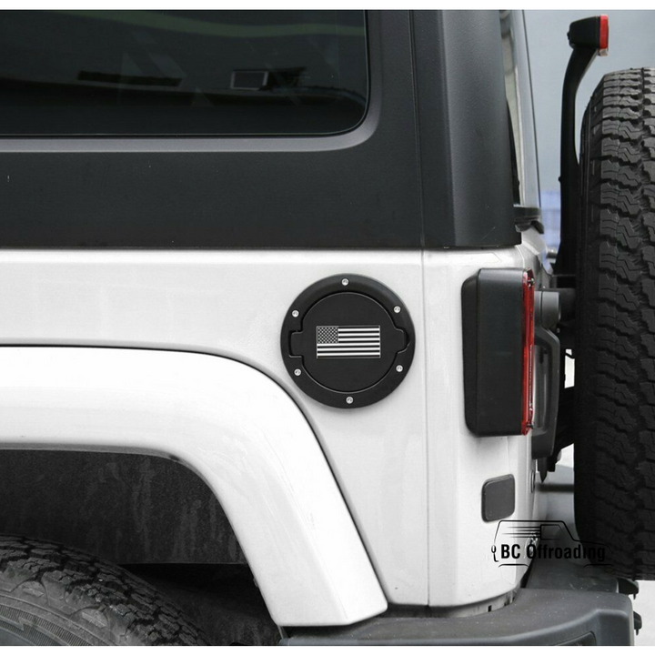 Jeep Wrangler Jk Aluminum Fuel Filler Door Cover Gas Tank Cap 2007 +
