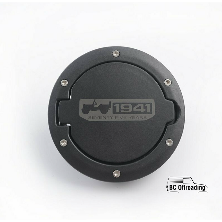 Jeep Wrangler Jk Aluminum Fuel Filler Door Cover Gas Tank Cap 2007 + Logo