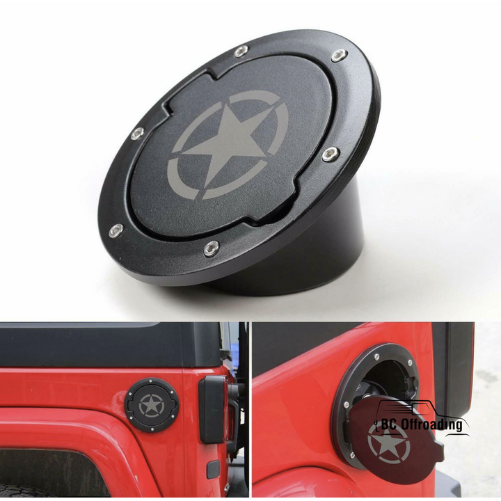 Jeep Wrangler Jk Aluminum Fuel Filler Door Cover Gas Tank Cap 2007 + Star