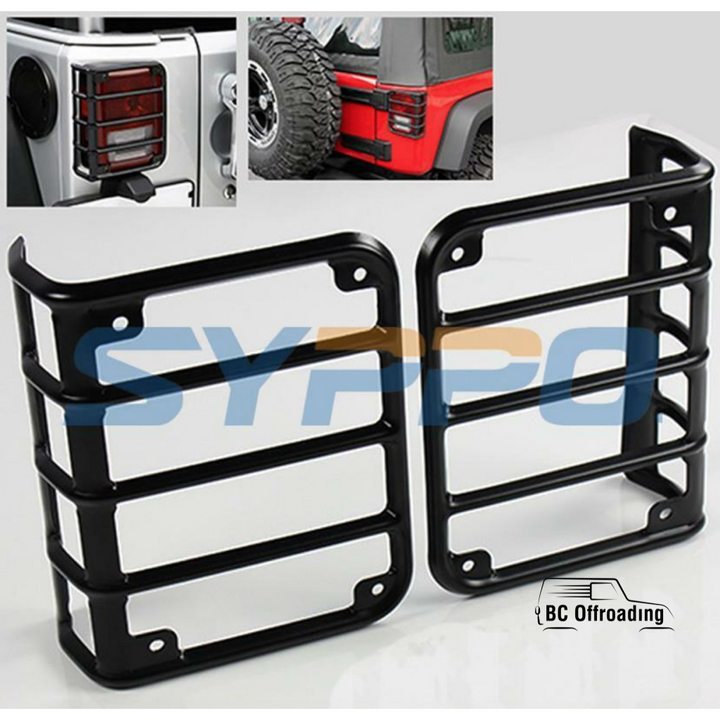 Jeep Wrangler Jk Black Metal Tail Light Guards Covers 2007+