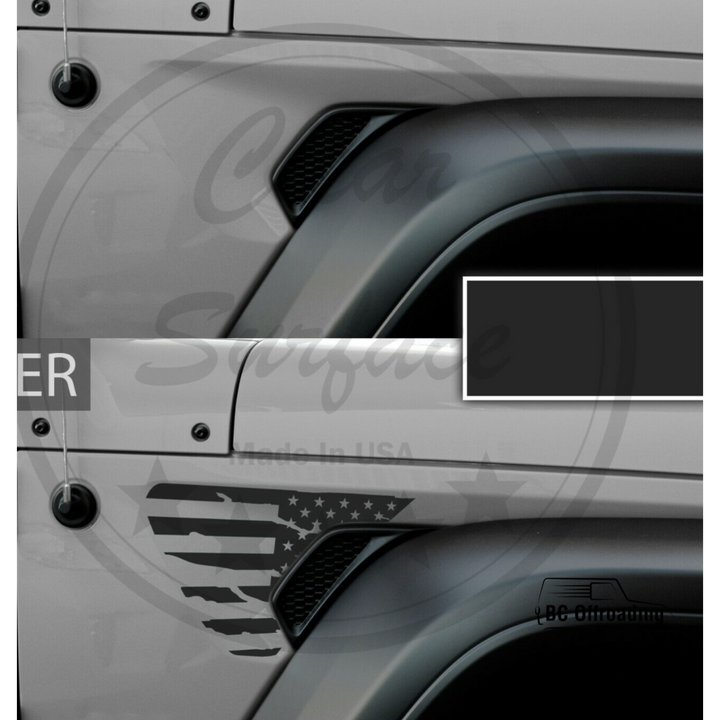 Jeep Wrangler Jl/jt Precut Fender Vent Decals 2018 +