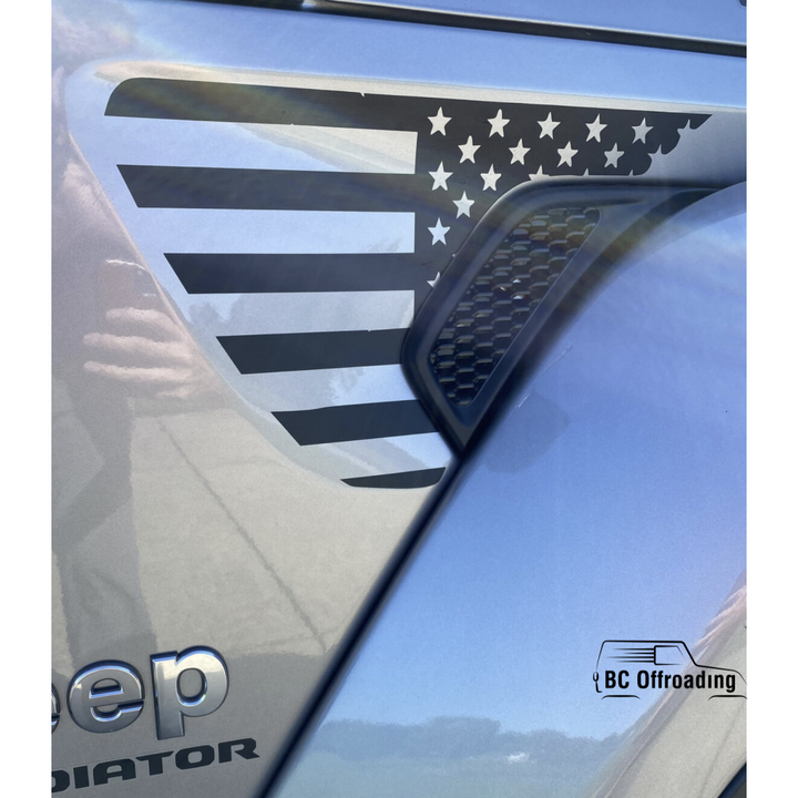 Jeep Wrangler Jl/jt Precut Fender Vent Decals 2018 + American Flag