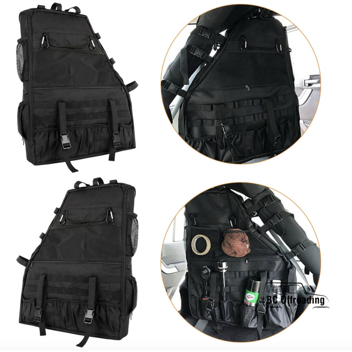 Roll Bar Storage Bags With Multi-Pockets And Extra For Jeep Wrangler Jku Jlu 2007+
