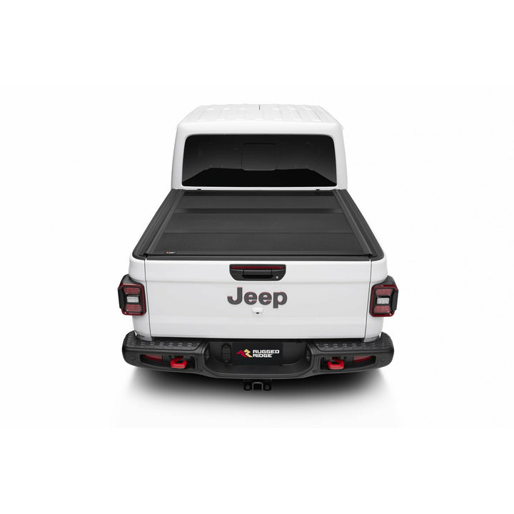 Rugged Ridge Armis Hard Folding Bed Cover with LINE-X for 20-25 Jeep Gladiator JT
