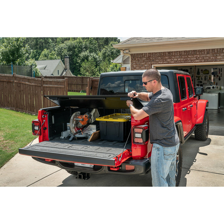 Rugged Ridge Armis Hard Folding Bed Cover with LINE-X for 20-25 Jeep Gladiator JT