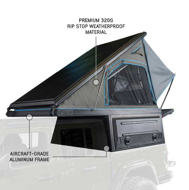 Overland Vehicle Systems MagPak Camper Shell/Roof Top Tent Combo for 20-24 Jeep Gladiator JT