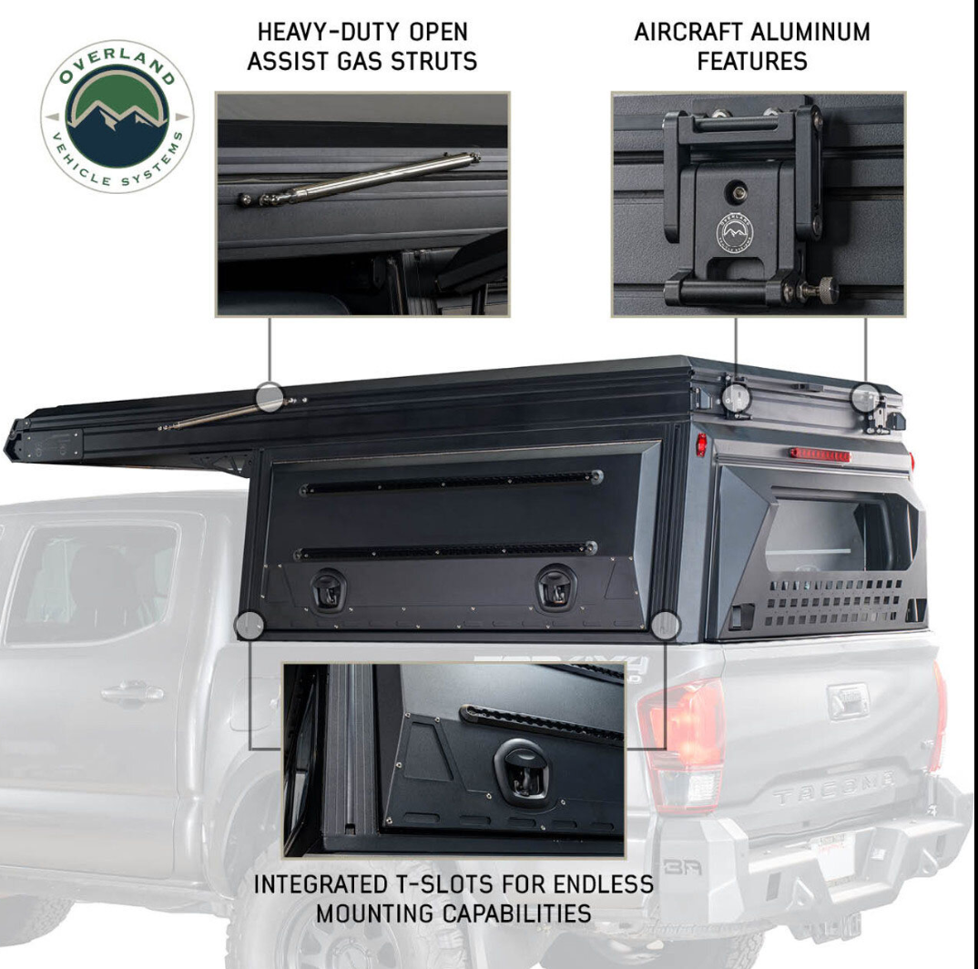 Overland Vehicle Systems MagPak Camper Shell/Roof Top Tent Combo for 20-24 Jeep Gladiator JT