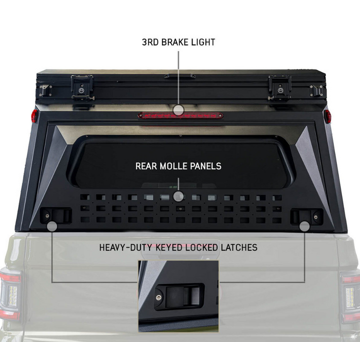 Overland Vehicle Systems MagPak Camper Shell/Roof Top Tent Combo for 20-24 Jeep Gladiator JT