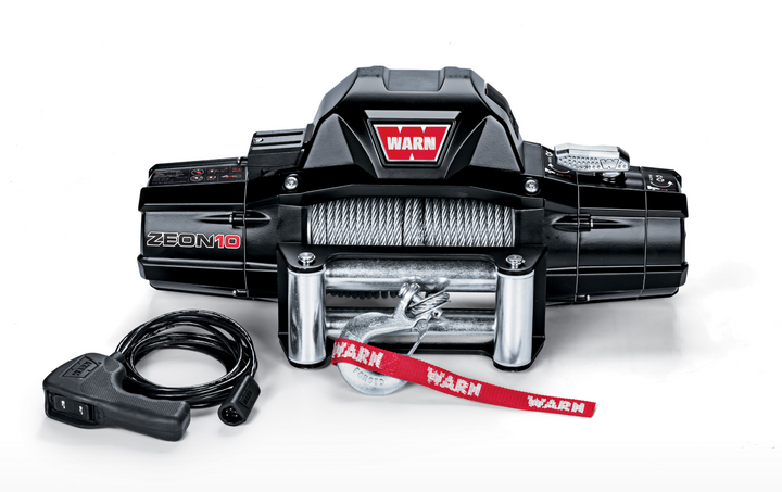 WARN ZEON 10 Winch with 80' Wire Rope and Roller Fairlead
