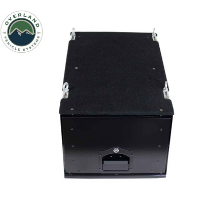 OVERLAND VEHICLE SYSTEMS Cargo Box With Slide Out Drawer Size - Black Powder Coat Universal