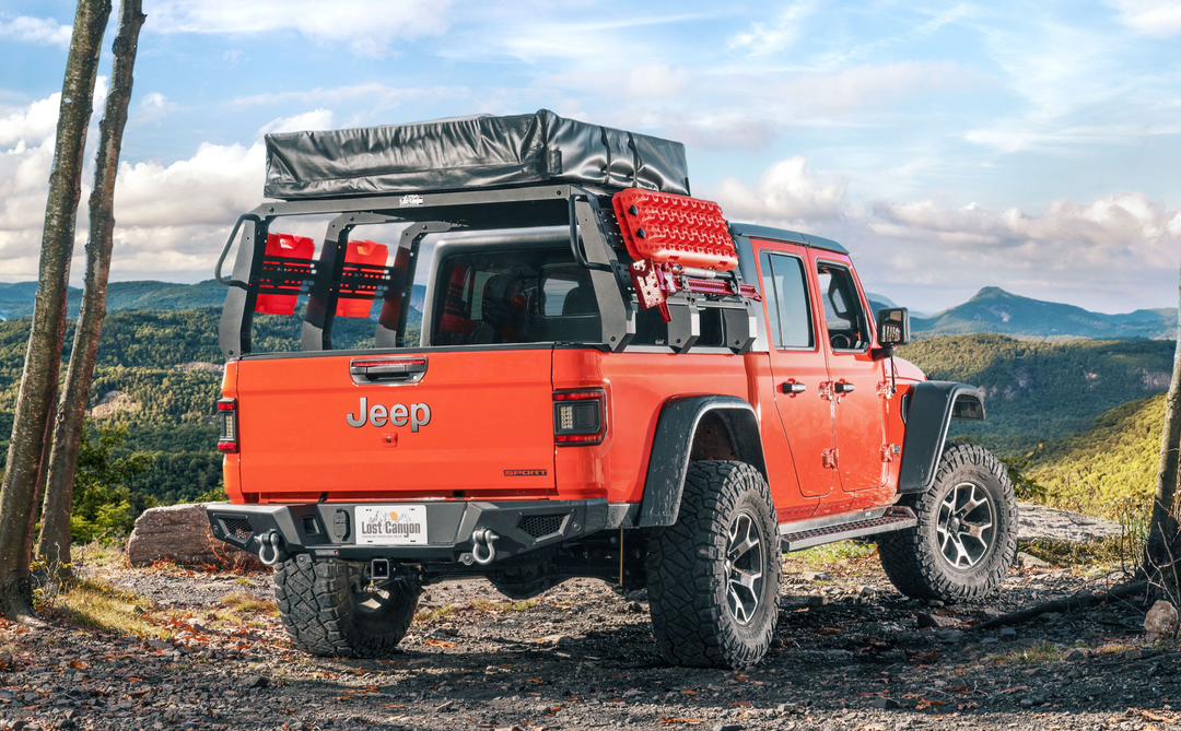 jeep gladiator tent rack Lost Canyon Truck Bed Rack for 20-26 Jeep Gladiator JT – BC Offroading