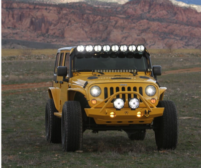 KC Hilites 7" Gravity® LED Pro DOT Headlight - Driving Beam - Pair - Universal / 07-18 Jeep JK