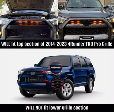 BC Offroading 4x Raptor Style LED Amber Grille Lights Kit For Toyota 4Runner TRD Pro 2014-2021