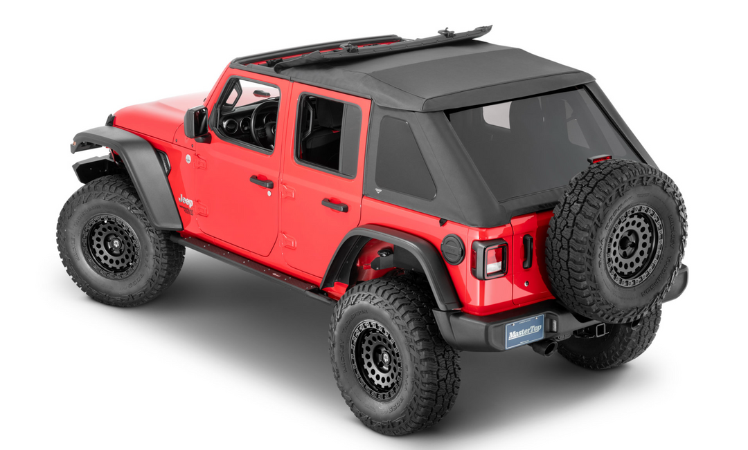 MasterTop Fastback Soft Top In MasterTwill Fabric for 18-25 Jeep Wrangler JL Unlimited