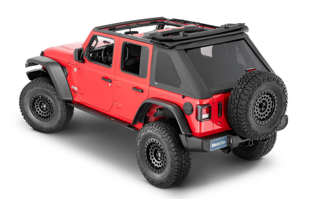 MasterTop Fastback Soft Top In MasterTwill Fabric for 18-25 Jeep Wrangler JL Unlimited
