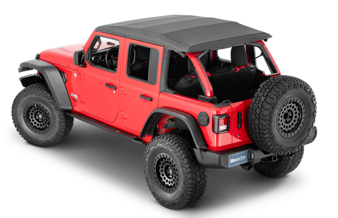 MasterTop Fastback Soft Top In MasterTwill Fabric for 18-25 Jeep Wrangler JL Unlimited