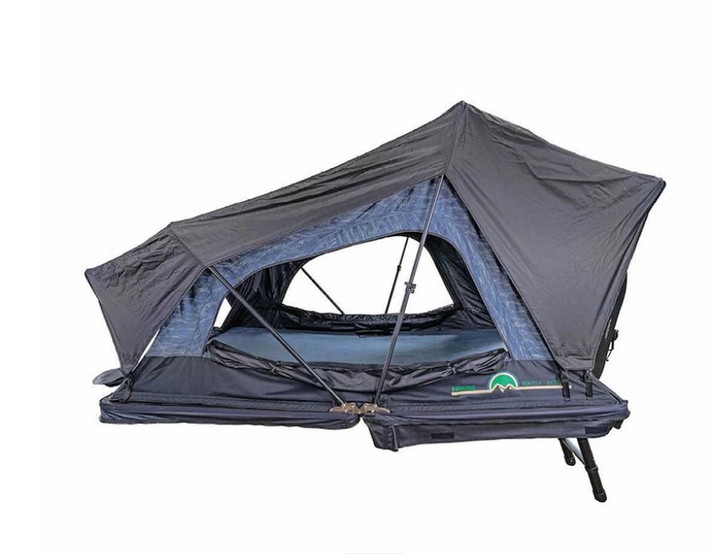 Overland Vehicle Systems XD Sherpa Hybrid Soft Shell Roof Top Tent, Blue Body & Black Rainfly